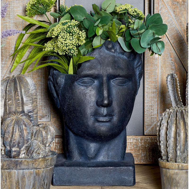 Cole & Grey Traditional Male Head Clay Statue Planter & Reviews Wayfair